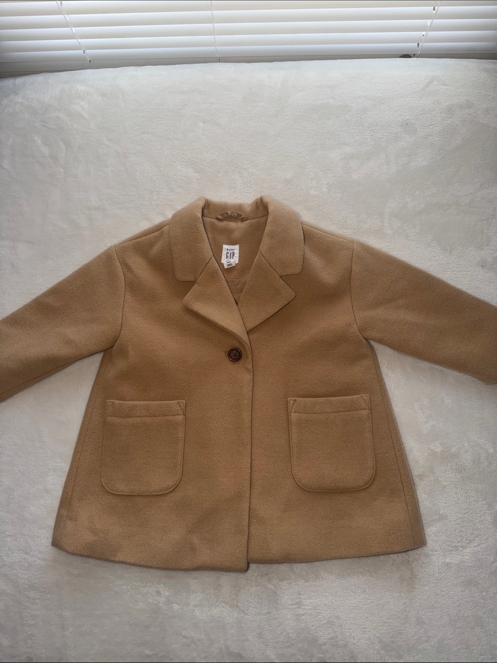 GAP Kids Camel Tan Pea Coat with Patch Pockets